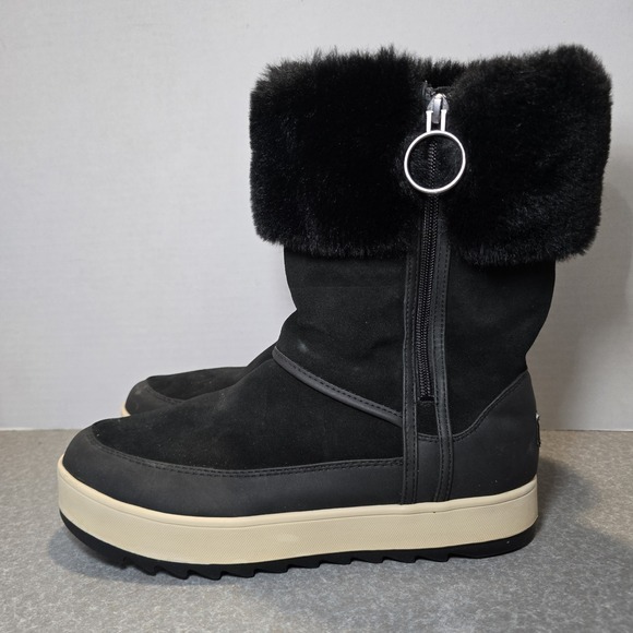 Koolaburra by UGG Women's Black Tynlee Snow Fur‎ Waterproof Boot Size 10US - Picture 1 of 9